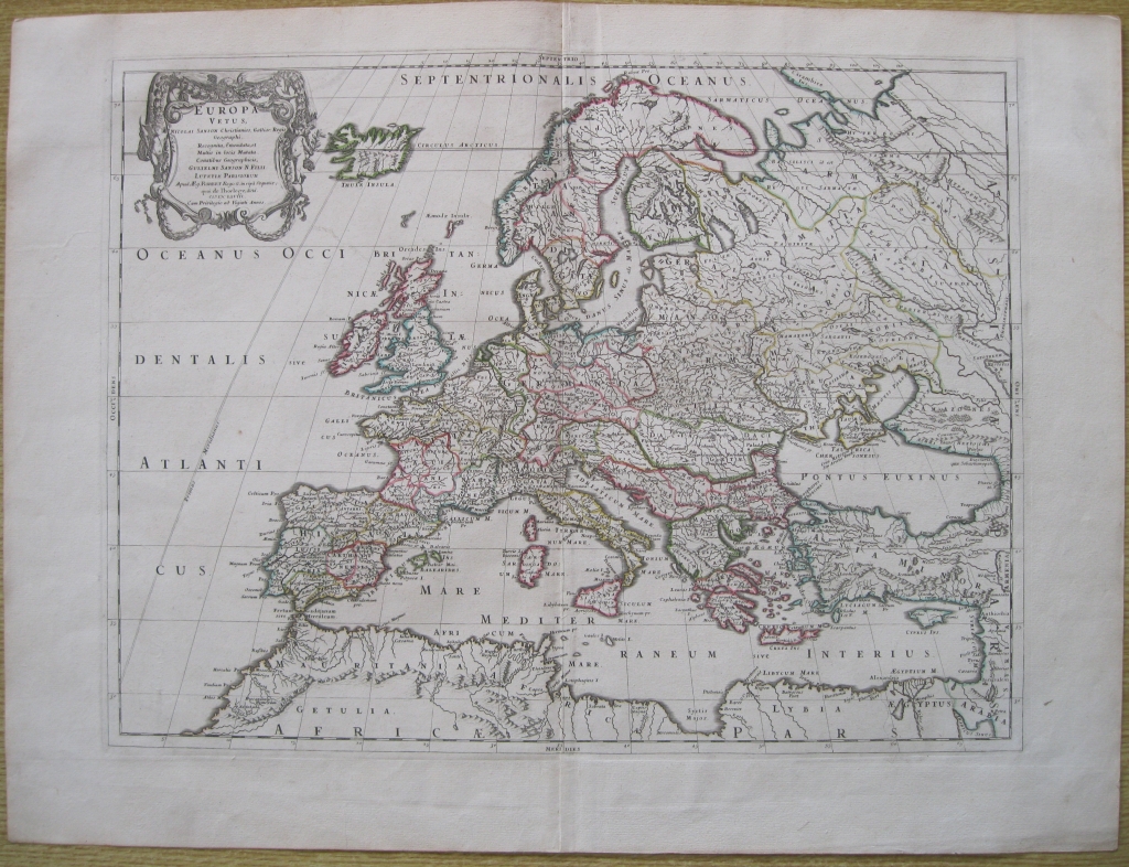 Gran mapa de Europa antigua, 1668. Sanson/ Vaugondy